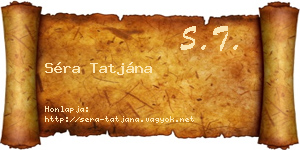 Séra Tatjána névjegykártya